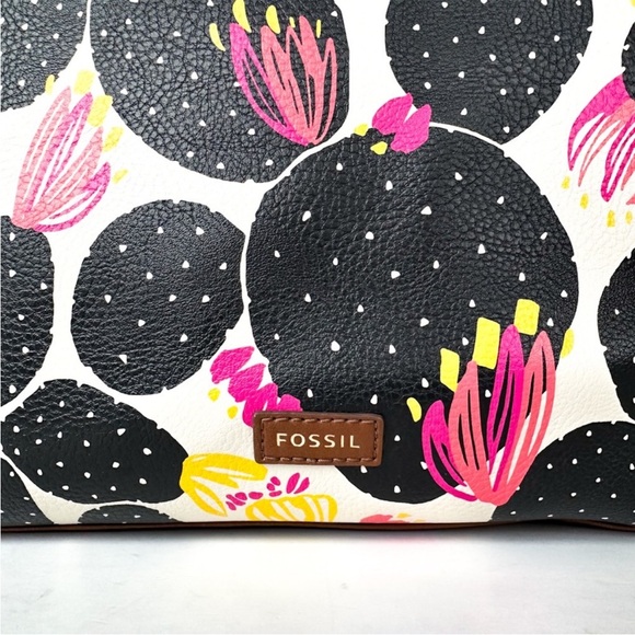 Fossil Mimi Shopper Handbag Cactus Black Floral Tote Handbag - Picture 5 of 6